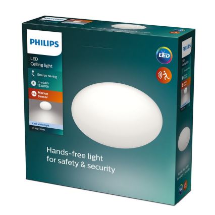 Philips - LED Plafond Lamp met Sensor 1xLED/12W/230V 4000K