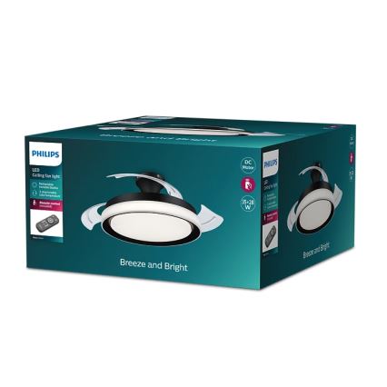 Philips - LED plafondlamp met ventilator BLISS LED/35W/230V 5500/4000/2700K zwart + afstandsbediening