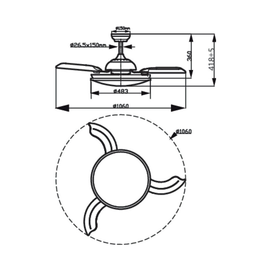 Philips - LED Plafondventilator LED/35W/230V 5500/4000/2700K + afstandsbediening