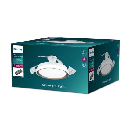 Philips - LED plafondlamp met ventilator LED/35W/230V 5500/4000/2700K goudkleurig + afstandsbediening