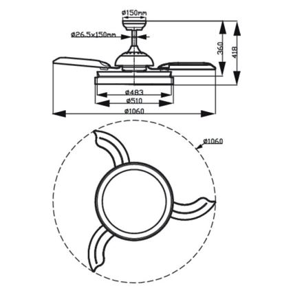 Philips - LED plafondlamp met ventilator LED/35W/230V 5500/4000/2700K goudkleurig + afstandsbediening
