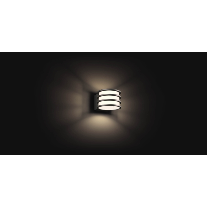Philips - LED RGB dimbare buitenmuurlamp Hue LUCCA 1xE27/8,1W/2300-20000K IP44