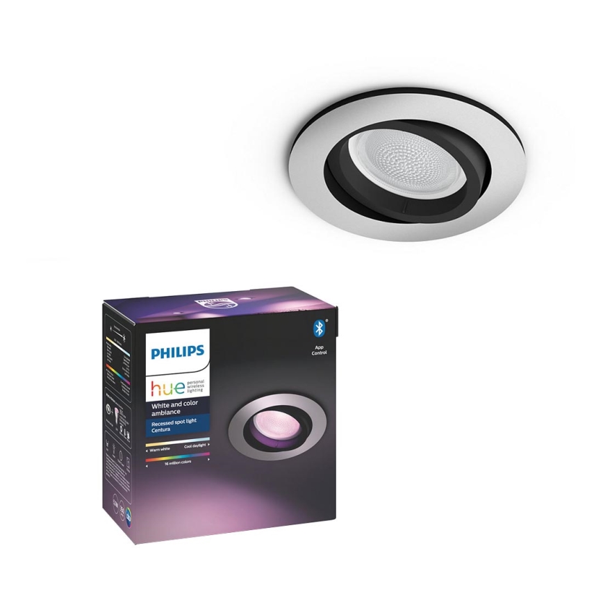 Philips - LED RGB Inbouwverlichting Hue CENTURA 1xGU10/5,7W/230V