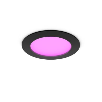 Philips - LED RGBW Dimbare badkamer-inbouwspot Hue SLIM LED/12W/230V 1000-20000K zwart IP44