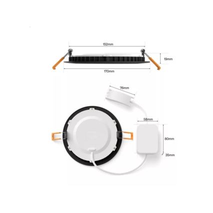 Philips - LED RGBW Dimbare badkamer-inbouwspot Hue SLIM LED/12W/230V 1000-20000K zwart IP44