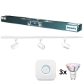 Philips - LED RGBW dimbaar spotarmatuur voor EASYLINK HUE railsysteem 3xGU10/4,7W/230V 2200-6500K 1m wit + Hue bridge