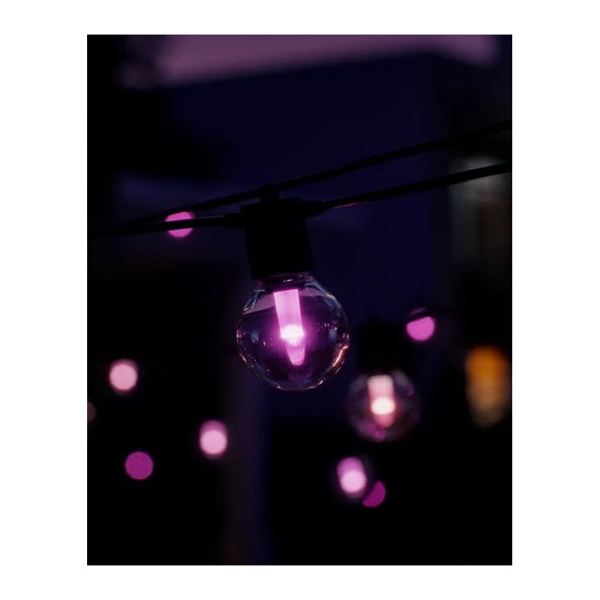 Philips - LED RGBW Verlengbaar dimbaar buitenlichtsnoer Hue FESTAVIA 20xLED 14m IP65