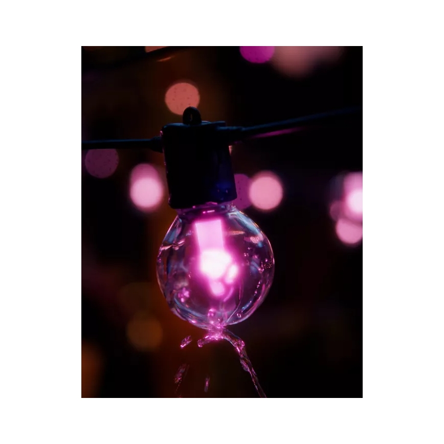 Philips - LED RGBW Verlengbaar dimbaar buitenlichtsnoer Hue FESTAVIA 20xLED 14m IP65
