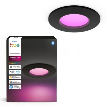 Philips - LED RGBW dimbare badkamer-inbouwarmatuur Hue SLIM LED/8,3W/230V 1000-20000K zwart P44