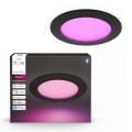 Philips - LED RGBW Dimbare badkamer-inbouwspot Hue SLIM LED/12W/230V 1000-20000K zwart IP44