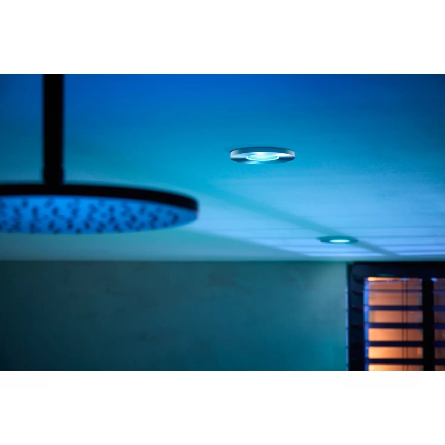 Philips - LED RGBW Dimbare en hangende badkamer verlichting Hue XAMENTO 1xGU10/4,2W/230V 2000-6500K IP44