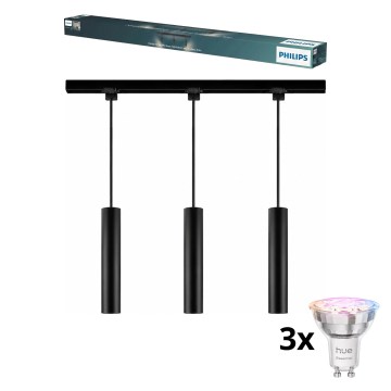 Philips - LED RGBW dimbare hanglamp aan kabel voor het EASYLINK HUE-railsysteem 3xGU10/4,7W/230V 2200-6500K 1m zwart