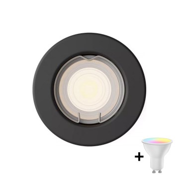 Philips - LED RGBW dimbare inbouwarmatuur PERIDOT 1xGU10/6,5W/230V 2700-6500K zwart