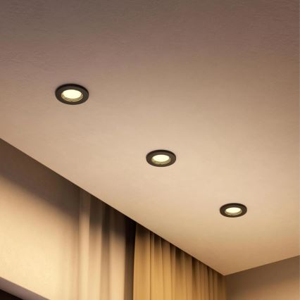 Philips - LED RGBW dimbare inbouwarmatuur PERIDOT 1xGU10/6,5W/230V 2700-6500K zwart