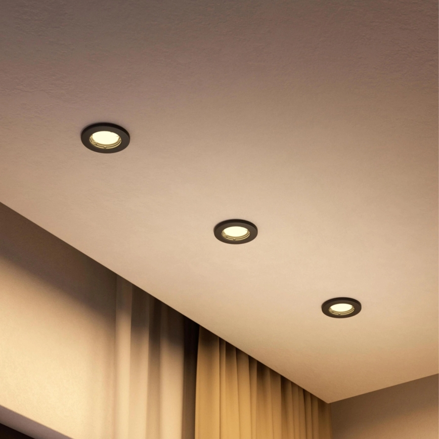 Philips - LED RGBW dimbare inbouwarmatuur PERIDOT 1xGU10/6,5W/230V 2700-6500K zwart