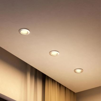 Philips - LED RGBW dimbare inbouwspot PERIDOT 1xGU10/6W/230V zilverkleurig + afstandsbediening