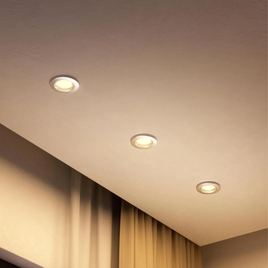 Philips - LED RGBW dimbare inbouwspot PERIDOT 1xGU10/6W/230V zilverkleurig + afstandsbediening