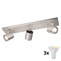 Philips - LED RGBW dimbare spot 3xGU10/4,8W/230V mat chroom + afstandsbediening