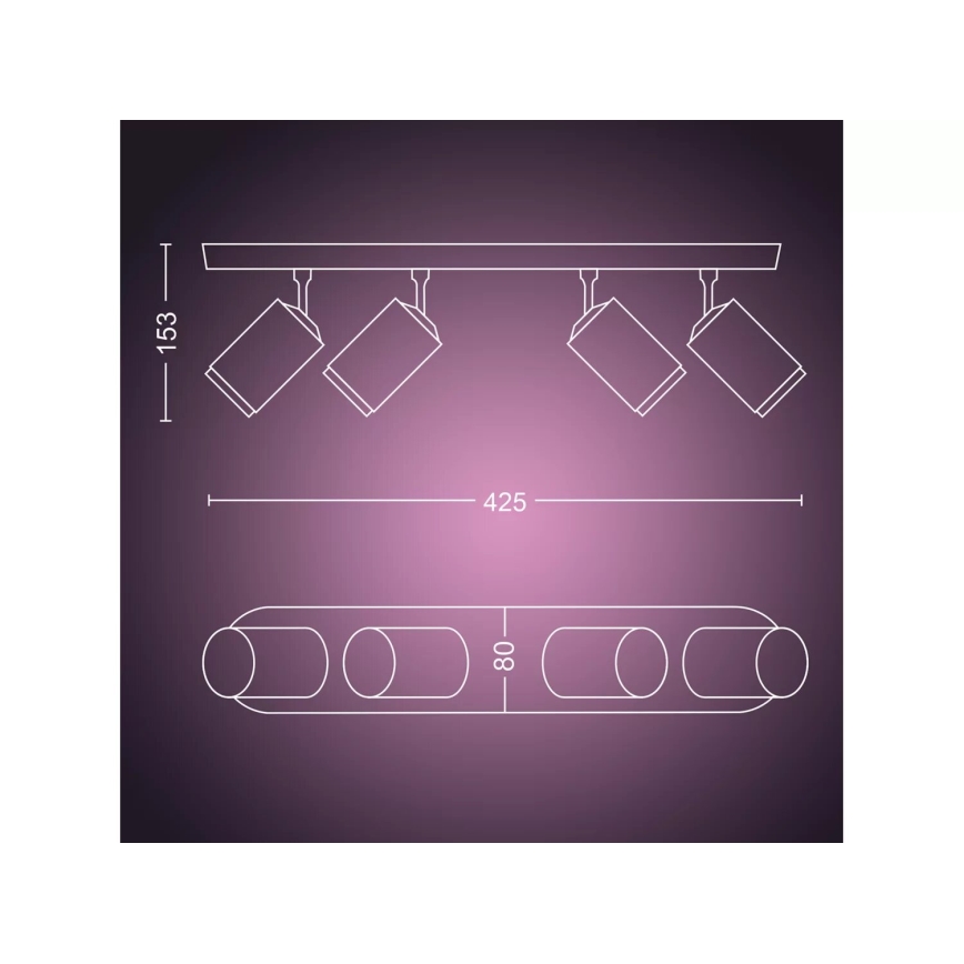 Philips - LED RGBW Dimbare spot Hue FUGATO 4xGU10/4,2W/230V 2000-6500K wit