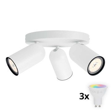 Philips - LED RGBW dimbare spot PONGEE 3xGU10/4,8W/230V 3000K wit + afstandsbediening