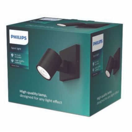 Philips - LED RGBW dimbare spot RUNNER 1xGU10/6,5W/230V 2700-6500K zwart