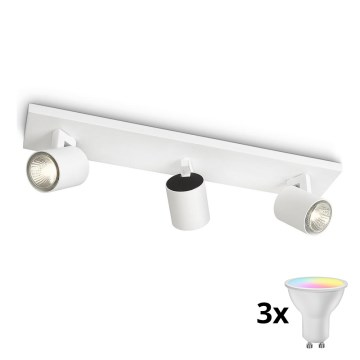 Philips - LED RGBW dimbare spot RUNNER 3xGU10/6,5W/230V 2700-6500K wit