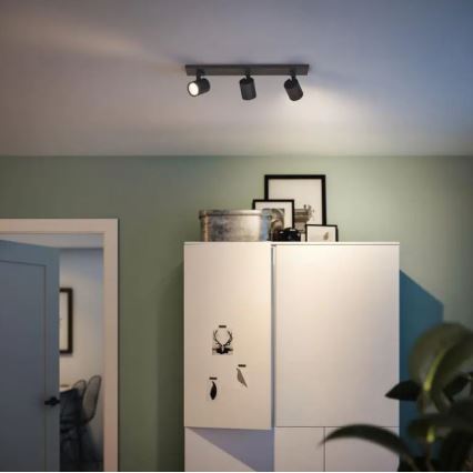 Philips - LED RGBW dimbare spot RUNNER 3xGU10/6,5W/230V 2700-6500K zwart