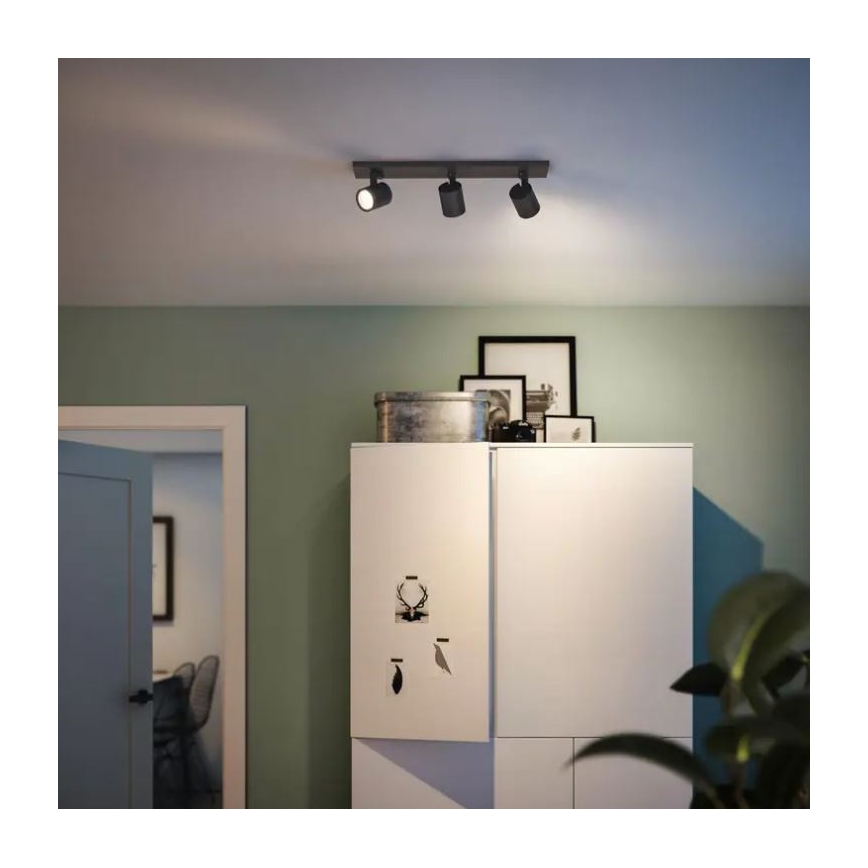 Philips - LED RGBW dimbare spot RUNNER 3xGU10/6,5W/230V 2700-6500K zwart