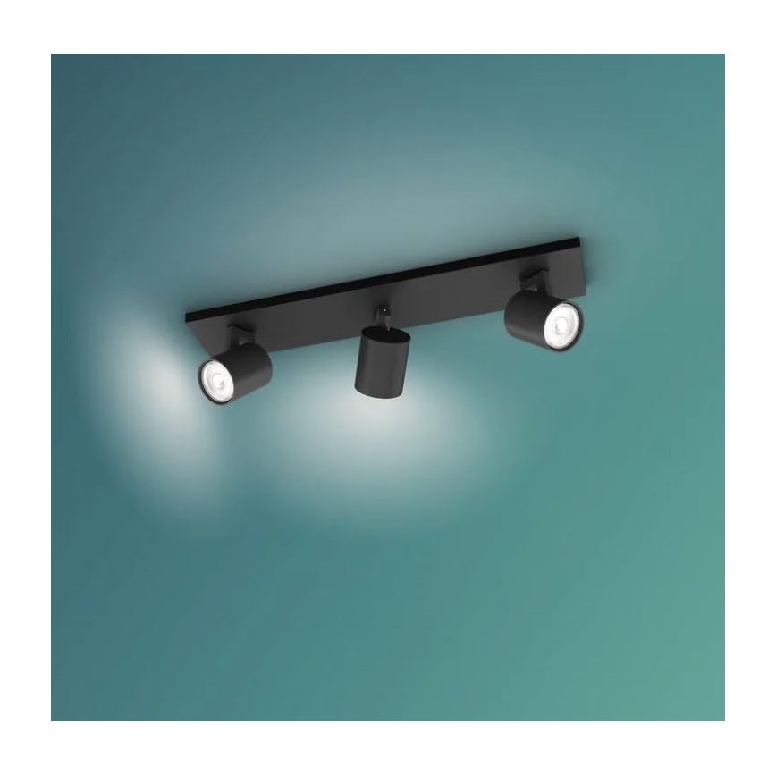 Philips - LED RGBW dimbare spot RUNNER 3xGU10/6,5W/230V 2700-6500K zwart