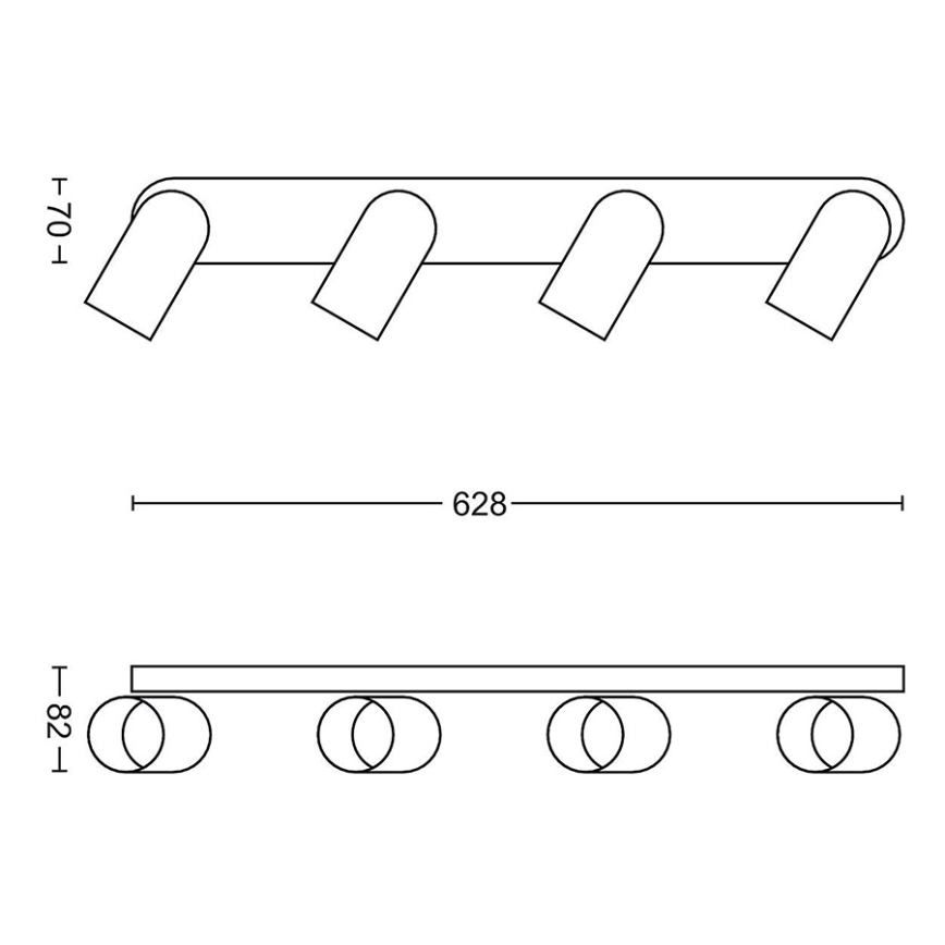 Philips - LED RGBW dimbare plafondspot PONGEE 4xGU10/4,9W/230V 2700-6500K zwart