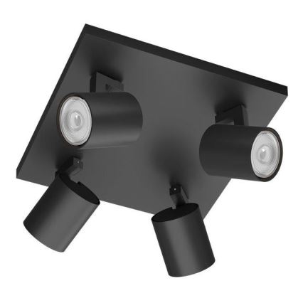 Philips - LED RGBW dimbaar spotarmatuur RUNNER 4xGU10/6,5W/230V 2700-6500K zwart