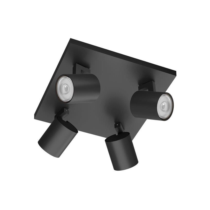 Philips - LED RGBW dimbaar spotarmatuur RUNNER 4xGU10/6,5W/230V 2700-6500K zwart