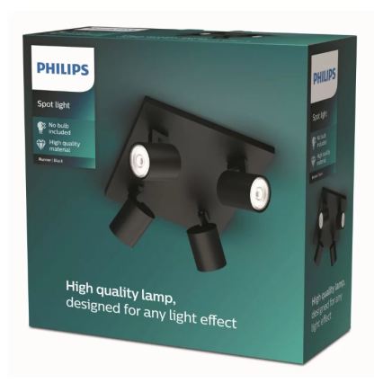 Philips - LED RGBW dimbaar spotarmatuur RUNNER 4xGU10/6,5W/230V 2700-6500K zwart
