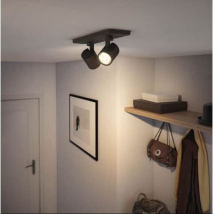 Philips - LED RGBW dimbare spot RUNNER 2xGU10/6,5W/230V 2700-6500K zwart