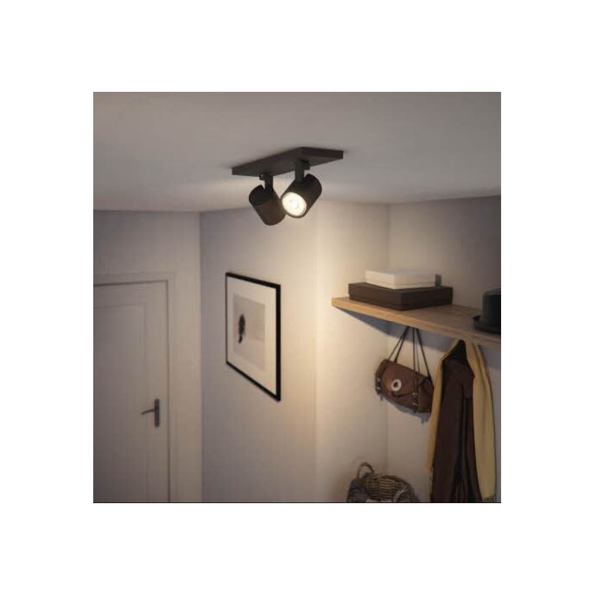 Philips - LED RGBW dimbare spot RUNNER 2xGU10/6,5W/230V 2700-6500K zwart