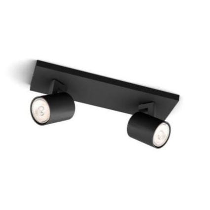 Philips - LED RGBW dimbare spot RUNNER 2xGU10/6,5W/230V 2700-6500K zwart