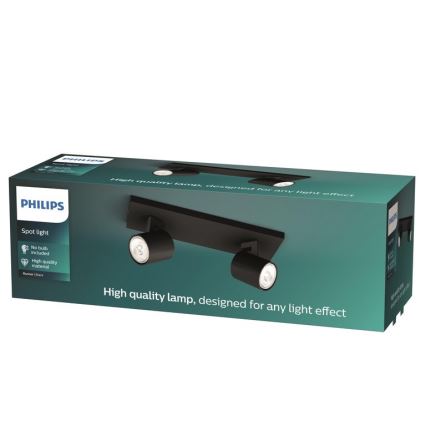 Philips - LED RGBW dimbare spot RUNNER 2xGU10/6,5W/230V 2700-6500K zwart