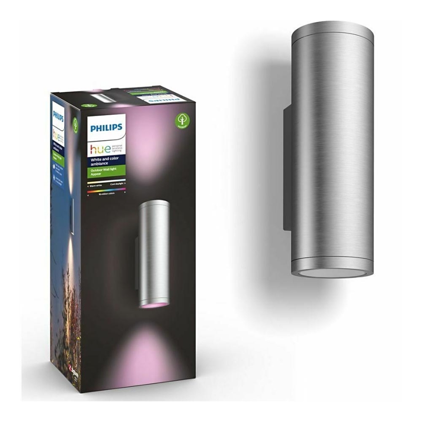 Philips - LED RGBW Dimbare wandlamp voor buiten Hue APPEAR 2xLED/8W/230V IP44