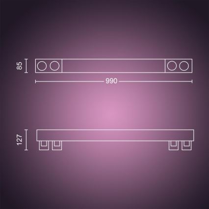 Philips - LED RGBW Dimbare spot Hue CENTRIS LED/40W/230V + 4xGU10/5,7W