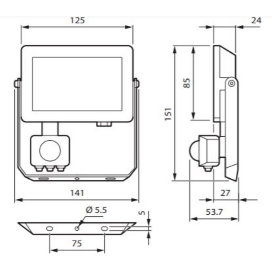 Philips - LED-schijnwerper met bewegingssensor DECOFLOOD LED/20W/230V IP65