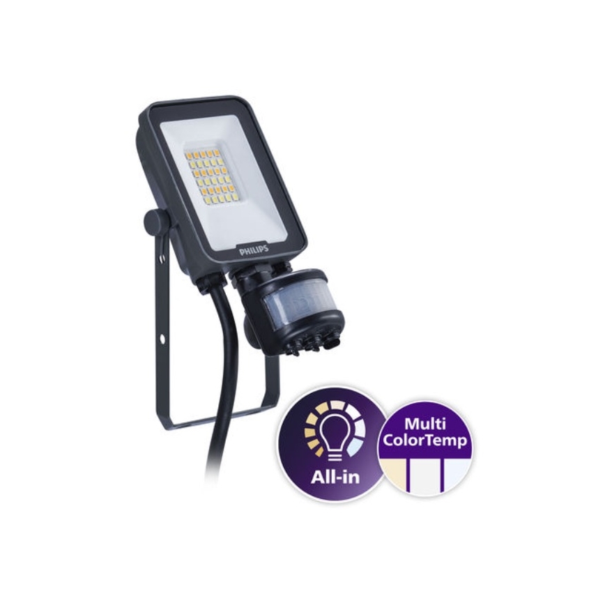 Philips - LED-schijnwerper met bewegings- en schemersensor LEDINAIRE ALL-IN LED/10W/230V 3000/4000/6500K IP65