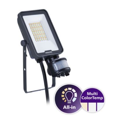 Philips - LED-schijnwerper met bewegings- en schemersensor LEDINAIRE ALL-IN LED/20W/230V 3000/4000/6500K IP65