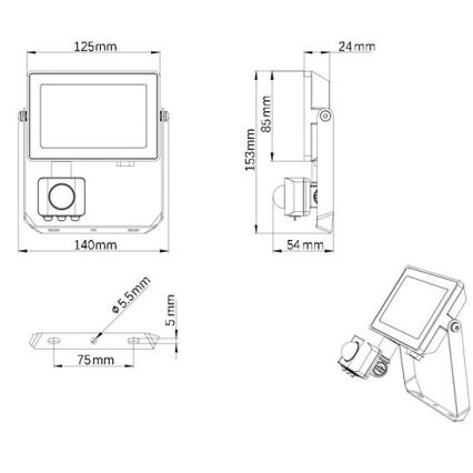 Philips - LED Schijnwerper voor Buiten met Sensor PROJECTLINE LED/20W/230V IP65 3000K