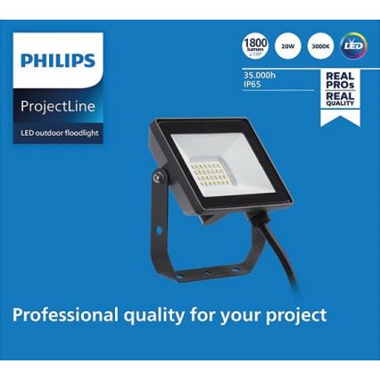 Philips - LED Schijnwerper voor Buiten PROJECTLINE LED/20W/230V IP65 3000K