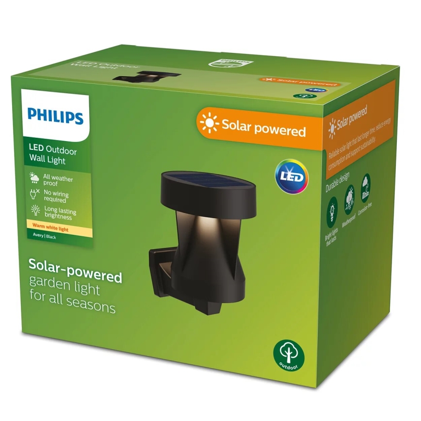 Philips - LED Solar wandlamp AVERY LED/1,8W/3,7V 2700K IP44