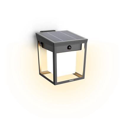 Philips - LED Solar wandlamp met sensor BLAISE LED/1,5W/3,7V 3000K IP44