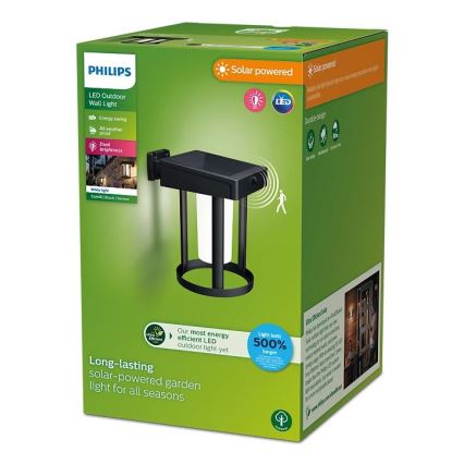 Philips - LED Solar wandlamp met sensor CAMILL LED/1,4W/3,7V IP44