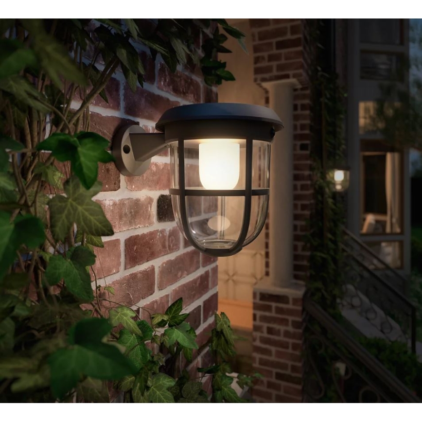 Philips - LED Solar wandlamp met sensor RADII LED/1,3W/3,7V 2000 mAh 3000K IP44