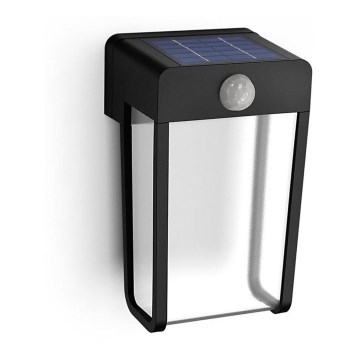 Philips - LED Solar Wandlamp met sensor SHROUD LED/2,3W/3,7V 600 mAh IP44