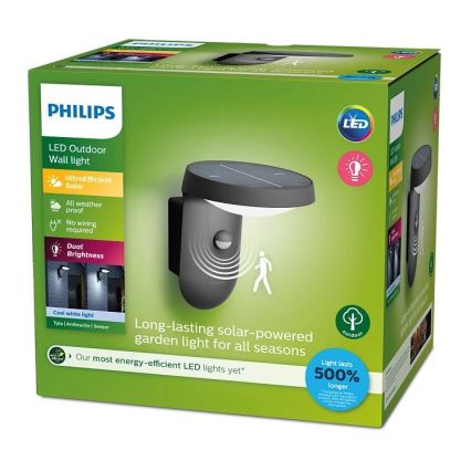 Philips - LED Solar wandlamp met sensor LED/1,2W/4V 1800 mAh 4000K IP44